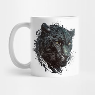 Panther Portrait Animal Painting Wildlife Outdoors Adventure Mug